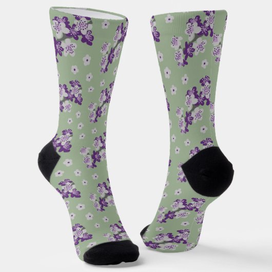 Lila Orchideen Socken (Gewinkelt)