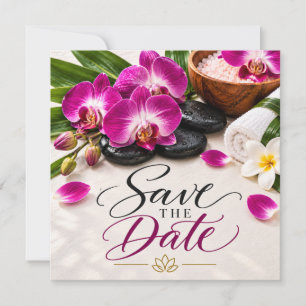 Lila-Orchideen-Spa Dankeschön Elegantes Wohlbefind Save The Date