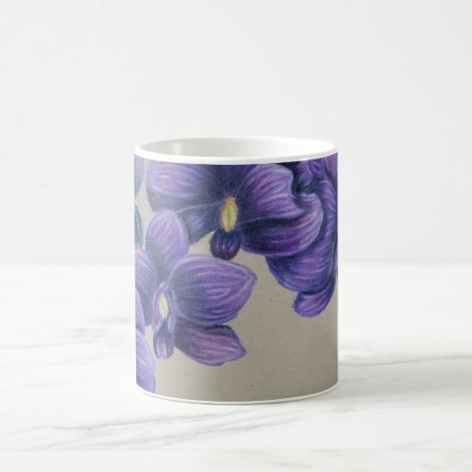 Lila Orchideen-Tasse Kaffeetasse (Mittel)