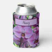 Lila Orchideen und Weinberge Mit Monogramm Dosenkühler (Kanne Vorderseite)