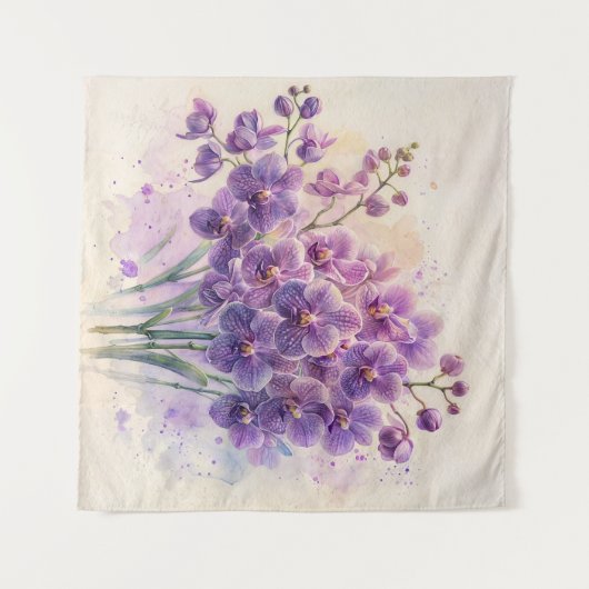 Lila Orchideen Wandteppich (Vorderseite (Horizontal))