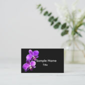 lila Orchideenblumenfotografie Visitenkarte (Stehend Vorderseite)