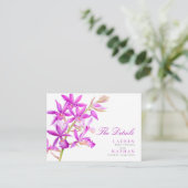 Lila Orchideenhochzeit Begleitkarte (Stehend Vorderseite)