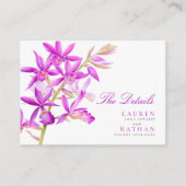 Lila Orchideenhochzeit Begleitkarte (Vorderseite)