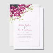 Lila Orchideenhochzeit Botanisches Foto Pergament Einladungen (Versetzt)