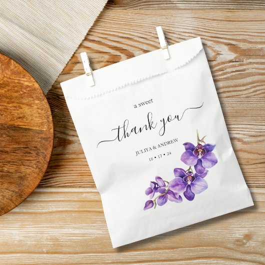 Lila Orchideenhochzeit Geschenktütchen