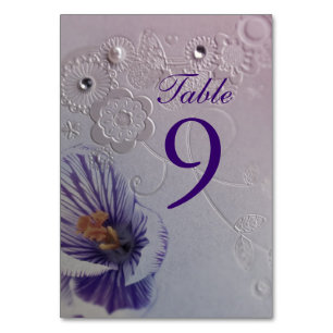 lila Orchideenhochzeit Tischnummer