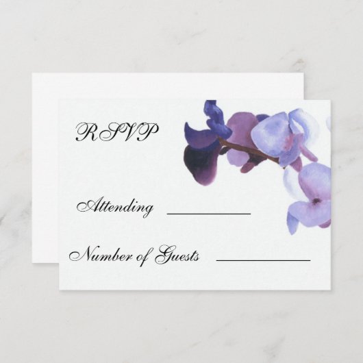 lila Orchideenkarten RSVP Karte (Vorne/Hinten)
