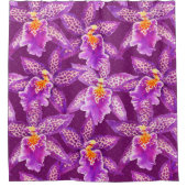 Lila Orchideenmuster Duschvorhang (Vorderseite)