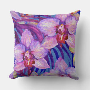 Lila Orchideenmuster Kissen