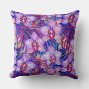 Lila Orchideenmuster Kissen