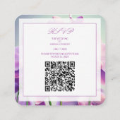 Lila Orchids Blumenhochzeit QR-Code Begleitkarte (Rückseite)