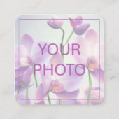 Lila Orchids Blumenhochzeit QR-Code Begleitkarte (Vorderseite)
