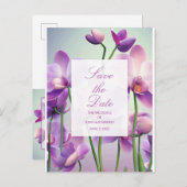 Lila Orchids Blumenzehen Rett Datum Postkarte (Vorne/Hinten)