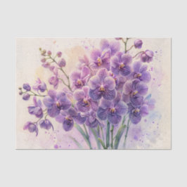 Lila Orchids Bouquet Wasserfarbe Seidenpapier