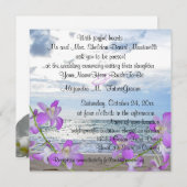 Lila Orchids Hübscher Strand Einladung (Vorne/Hinten)