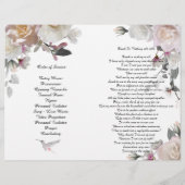 Lila Orchids Hummingbird Beerdigung Programm Flyer (Hinten)