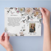 Lila Orchids Hummingbird Beerdigung Programm Flyer (Hand)