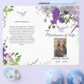 Lila Orchids Hummingbird Beerdigung Programm Flyer (Einzeln)