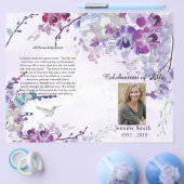 Lila Orchids Hummingbird Beerdigung Programm Flyer (Einzeln)