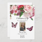 Lila Orchids Hummingbird Einladung (Vorne/Hinten)