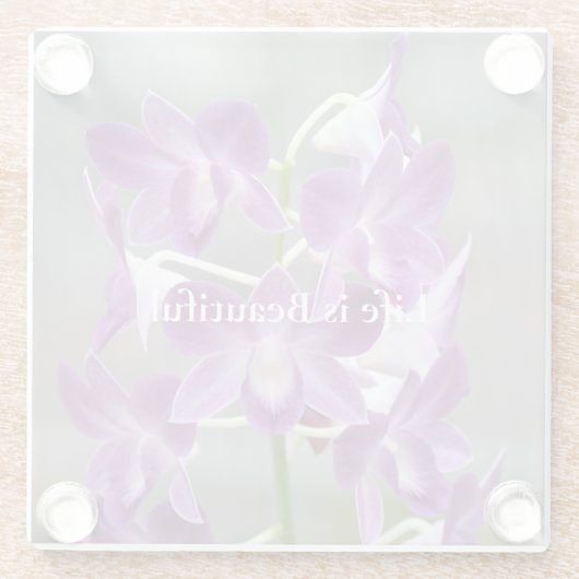 Lila Orchids Kauai Hawaii Glasuntersetzer (Rückseite)