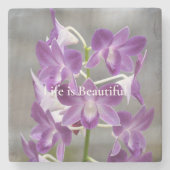 Lila Orchids Kauai Hawaii Steinuntersetzer (Vorderseite)