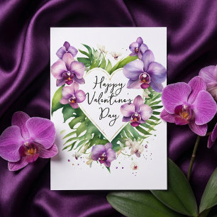 Lila-Orchisden-Aquarell-Tropisches-Valentinsgrußka
