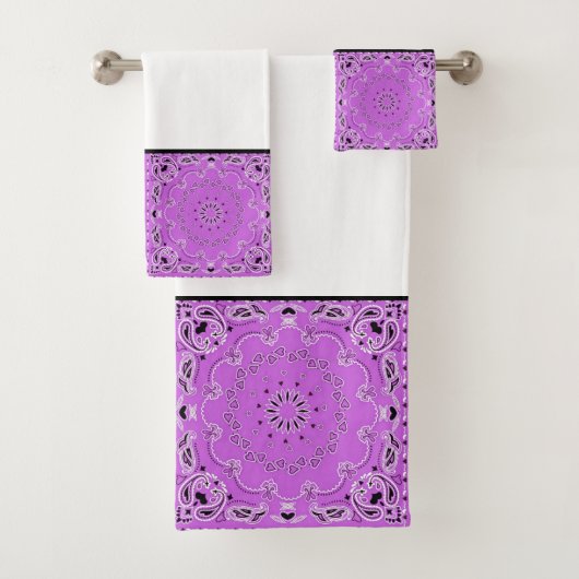 Lila orientalisches Design Badhandtuch Set (Insitu)