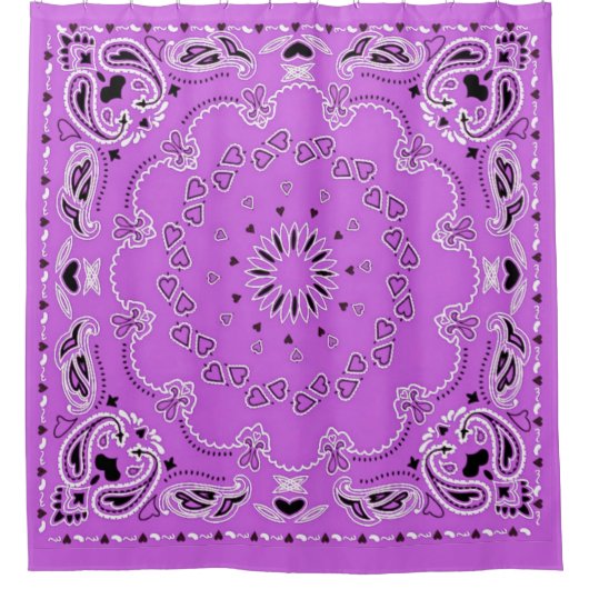 Lila orientalisches Design Duschvorhang (Vorderseite)