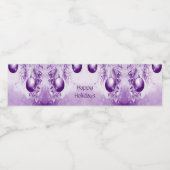 Lila Ornamente Weihnachten Wasserflaschenetikett (Einzelnes Label)