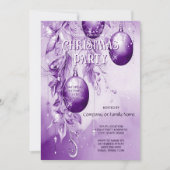 Lila Ornamente Weihnachts-Party Einladung (Vorderseite)