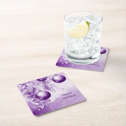 Lila Ornamente Weihnachtsfeier Untersetzer (Vor Ort)