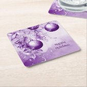 Lila Ornamente Weihnachtsfeier Untersetzer (angewinkelt)