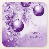 Lila Ornamente Weihnachtsfeier Untersetzer (Vorderseite)