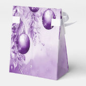 Lila Ornamente Weihnachtsfeiertage Geschenkboxen Geschenkschachtel (Rückseite)