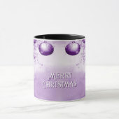 Lila Ornamente Weihnachtsfeiertage Tasse (Zentrum)