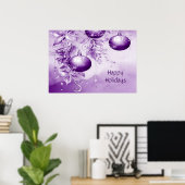 Lila Ornamente Weihnachtsgebäck Poster (Heimbüro)