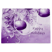 Lila Ornamente Weihnachtsgeschenke Große Geschenktüte (Vorderseite)