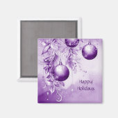 Lila Ornamente Weihnachtsmagazin Magnet (Vorderseite/Rückseite)