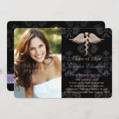 Lila Osteopathie Medizin DO Schule Abschluss Einladung (Vorne/Hinten)