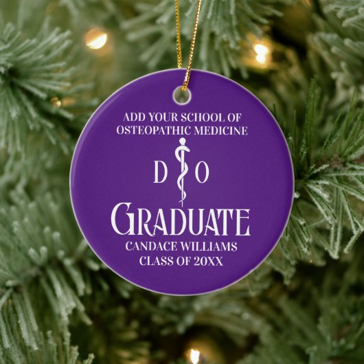 Lila Osteopathischer Abschluss Keramik Ornament (Baum)