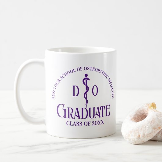 Lila Osteopathisches Studium Kaffeetasse (Mit Donut)