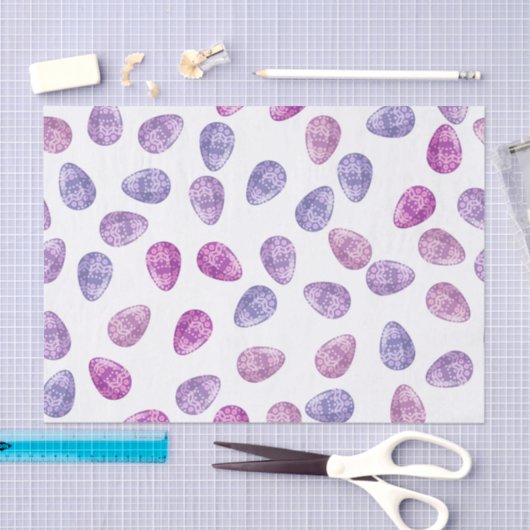 LILA OSTEREIER AUS BLAUEM PLUM SEIDENPAPIER (Handwerk)