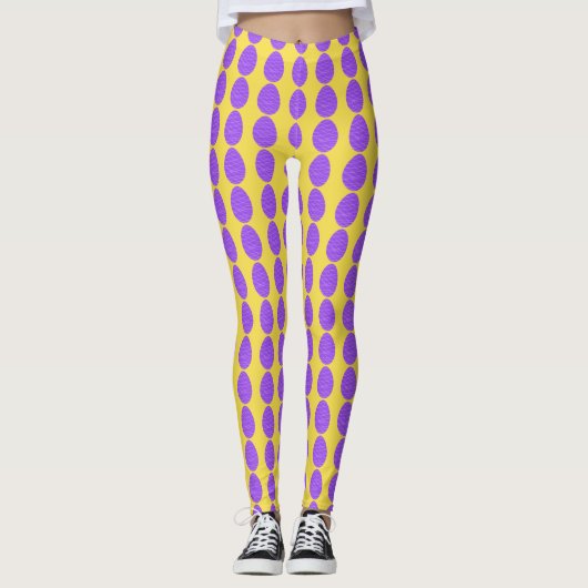 Lila Ostereier Leggings (Vorderseite)