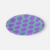 Lila Ostereier Papier Teller (Schrägansicht)