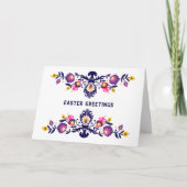 Lila Ostergrössen Folklore Benutzerdefinierter Tex Karte (Vorderseite)