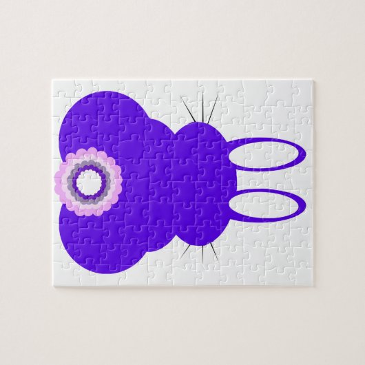 Lila Osterhase, 110 Stück, Puzzle Jigsaw (Horizontal)