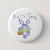 Lila Osterhase Button (Vorderseite)