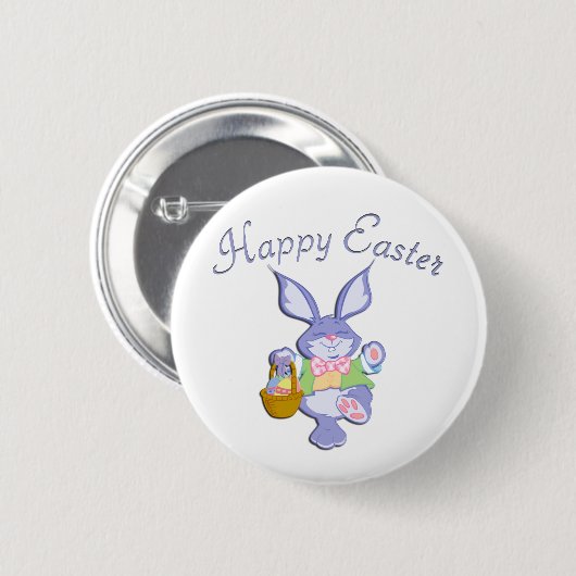 Lila Osterhase Button (Vorne & Hinten)